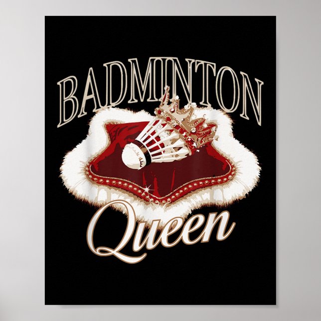 Funny Badminton Player Love Shuttle Design  Poster (Front)