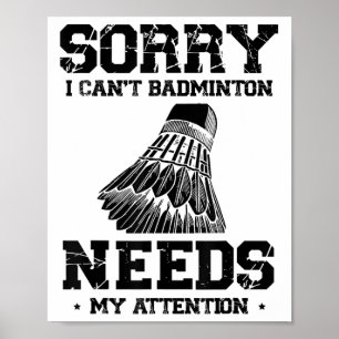 Funny Badminton Player Love Shuttle Design Poster