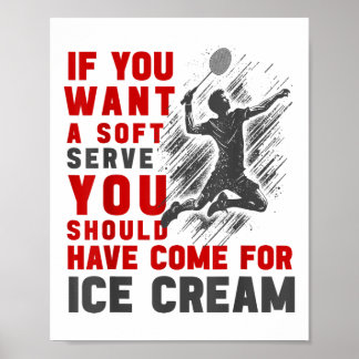 Funny Badminton Shirt Men Women Badminton Player  Poster