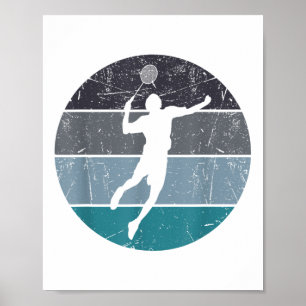 Funny Badminton Shuttle For Men Women Retro Vintag Poster