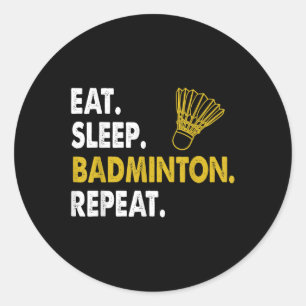 Funny Badminton Shuttle Novelty Tee Classic Round Sticker