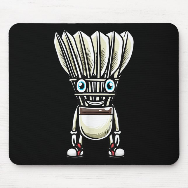 Funny Badminton Shuttle Player Design Men Women _7 Mouse Pad (Front)
