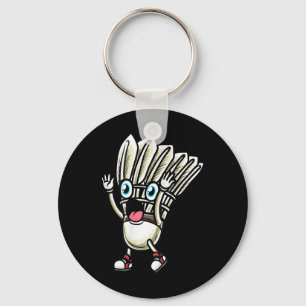 Funny Badminton Shuttle Player Design Men Women _8 Key Ring