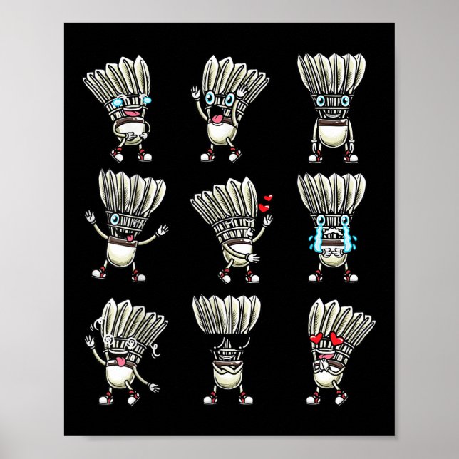 Funny Badminton Shuttle Player Design Men Women 8  Poster (Front)