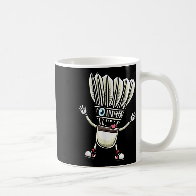 Funny Badminton Shuttle Player Design Men Women  Coffee Mug (Right)