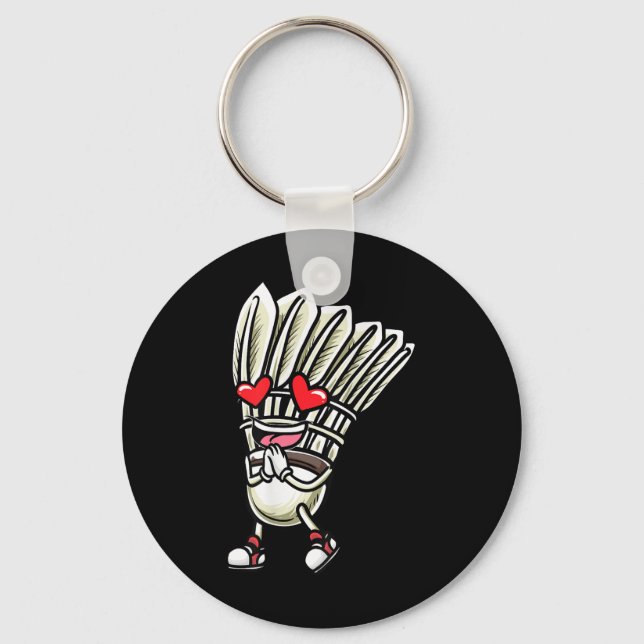 Funny Badminton Shuttle Player Design Men Women  Key Ring (Front)