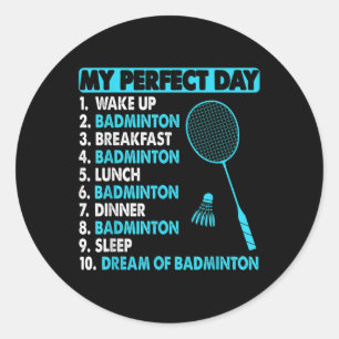 Funny Badminton Shuttle Rackets Novelty Tee  Classic Round Sticker