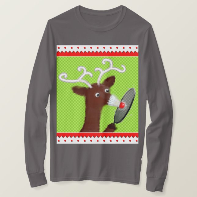 Funny Badminton T-Shirt (Design Front)