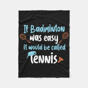 Funny Badminton Tennis Design For Player Fleece Blanket