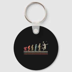 Funny Badminton Vintage Retro Style Evolution Of M Key Ring