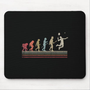 Funny Badminton Vintage Retro Style Evolution Of M Mouse Pad