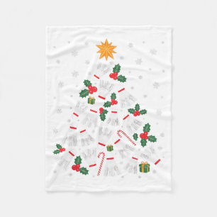 Funny Badminton Xmas Tree Lights Santa Men Women C Fleece Blanket