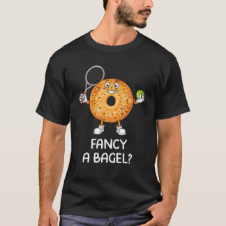 Funny Bagel Tennis Player Novelty T-Shirt