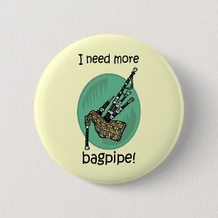 Funny bagpipe 6 cm round badge