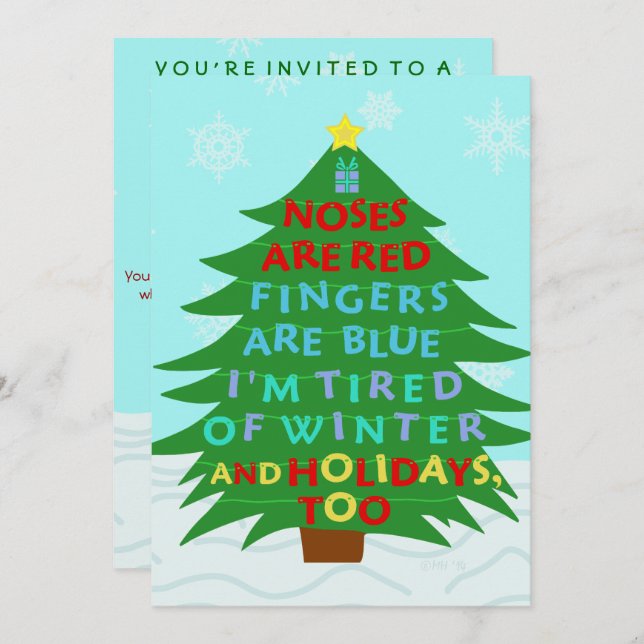 Funny Bah Humbug After Christmas Holiday Party Invitation (Front/Back)