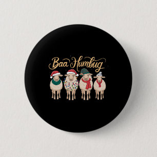Funny Bah Humbug Christmas Funny Sheep Christmas B 6 Cm Round Badge