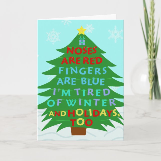 Funny Bah Humbug Christmas Poem Holiday Card (Front)