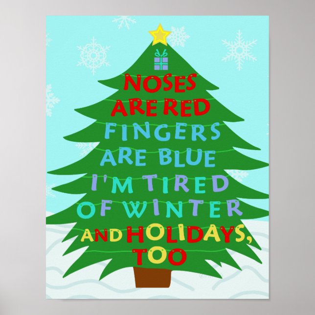 Funny Bah Humbug Christmas Poem Poster (Front)