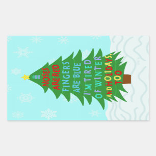 Funny Bah Humbug Christmas Poem Rectangular Sticker