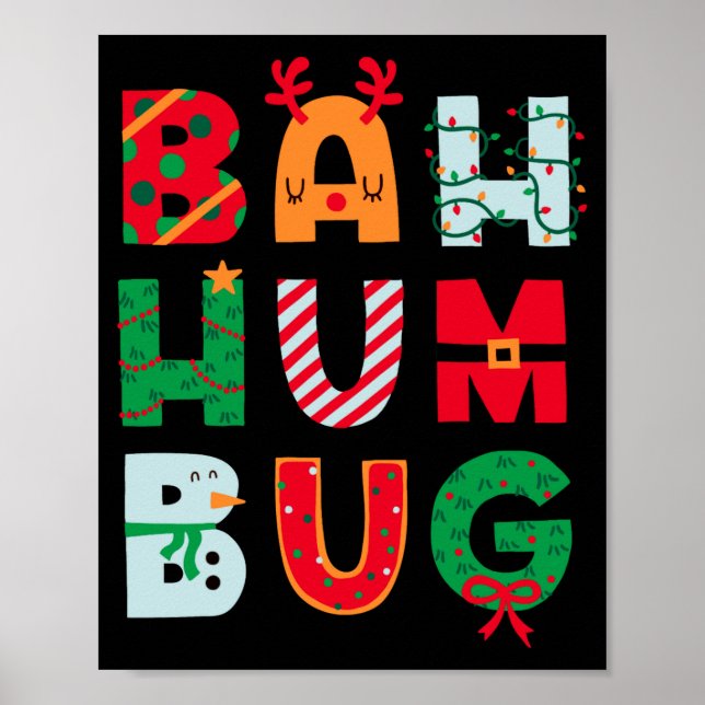 Funny Bah Humbug Holiday  Poster (Front)
