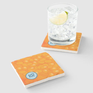 Funny Baked Beans - British Food - Custom Initials Stone Coaster