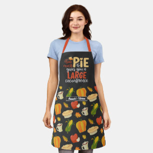 Funny Baker Math Pie Pun Thanksgiving Food Pattern Apron