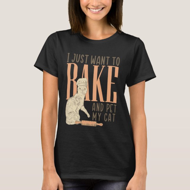 Funny Baking Cat Cake Bread Baker Pastry Chef Brea T-Shirt (Front)