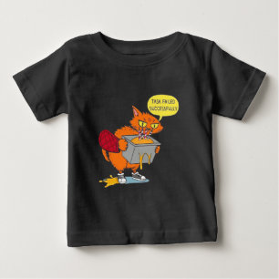Funny Baking Cat: Task Failed Successfully Sticker Baby T-Shirt