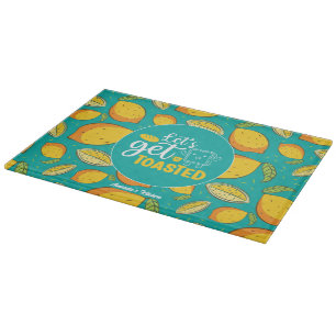 Funny Baking Pun Vintage Retro Lemon Pattern Cutting Board