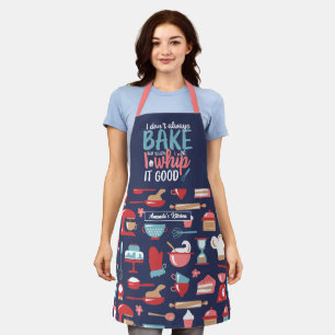Funny Baking Pun Whip It Good Retro Baker Pattern Apron