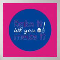 Funny Baking Quote Typography Art Retro Colour