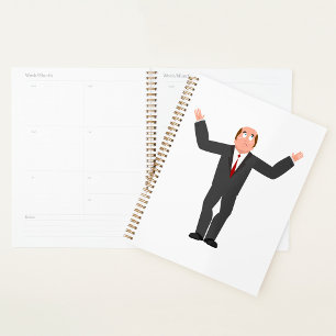 Funny Bald Businessman Shrugging Humourous Planner