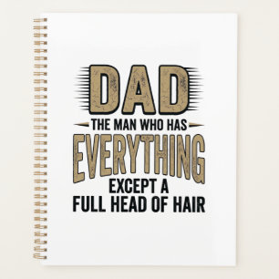 Funny Bald Dad Vintage Typography Shirt Design_1 Planner