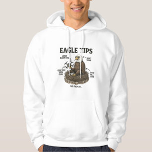 Funny Bald Eagle Tips Nature Survival Humor Hoodie