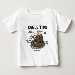 Funny Bald Eagle Tips Nature Survival Humour Baby T-Shirt