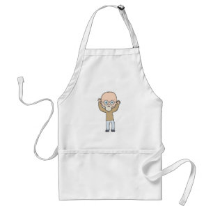 Funny Bald Quirky Old Man with Beard Standard Apron
