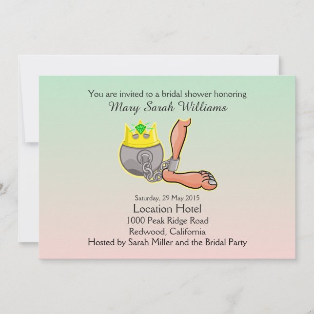 Funny Ball And Chain Bridal Shower Invitation (Front)
