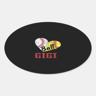 Funny Ball Gigi Softball Baseball Gigi Oval Sticker