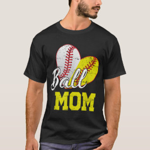 Funny Ball Mum Softball Baseball Gifts For Women M T-Shirt