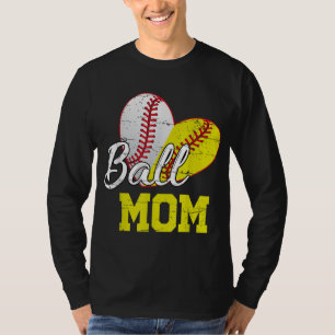 Funny Ball Mum Softball Baseball Gifts For Women M T-Shirt