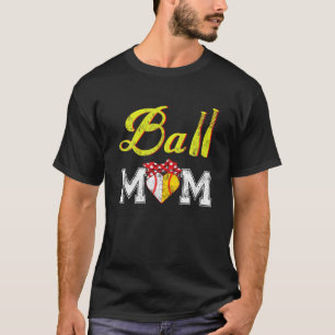 Funny Ball Mum Softball Baseball Gifts For Women M T-Shirt