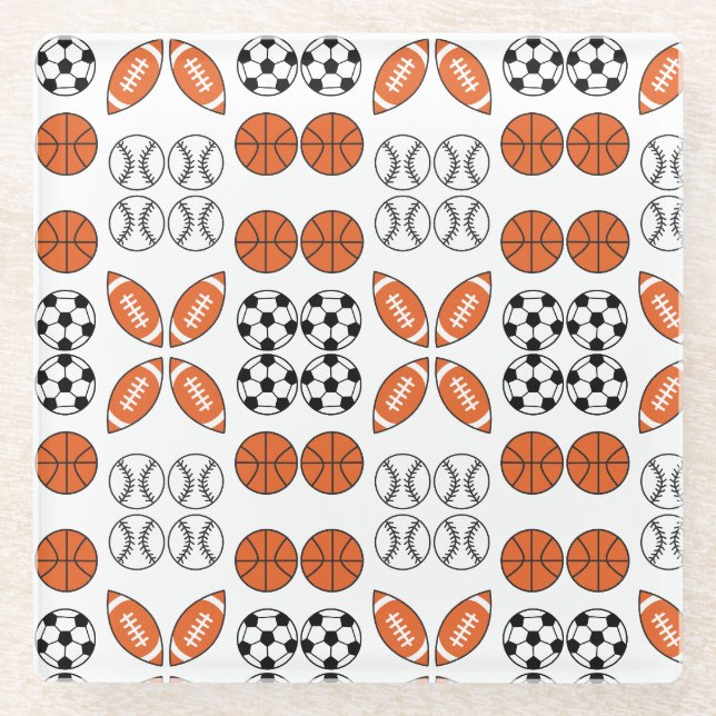 Funny Ball Pattern Glass Coaster (Front)