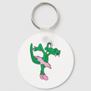 funny ballerina alligator key ring