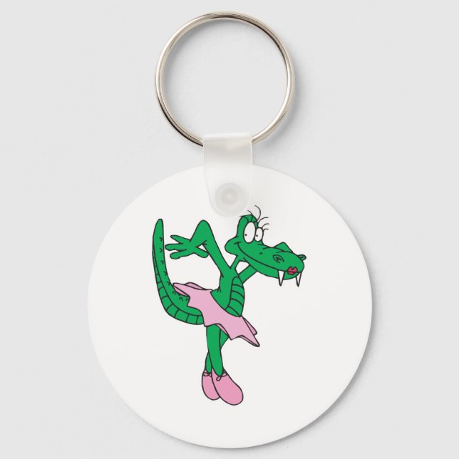 funny ballerina alligator key ring (Front)