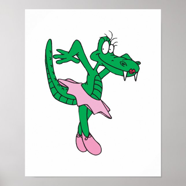 funny ballerina alligator poster (Front)