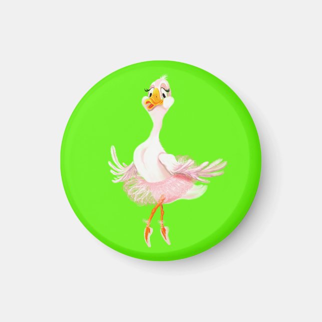Funny Ballerina Duck Magnet (Front)
