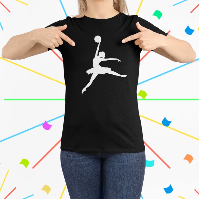 Funny Ballet air dancer T-Shirt (Elevate your style with our fusion of grace and game in the 'ballerina dunk' tee for women.)