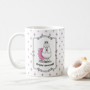 Funny Ballet Ballerina Princess Poodle Dog (white) Coffee Mug