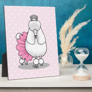 Funny Ballet Ballerina Princess Poodle Dog (white) Plaque