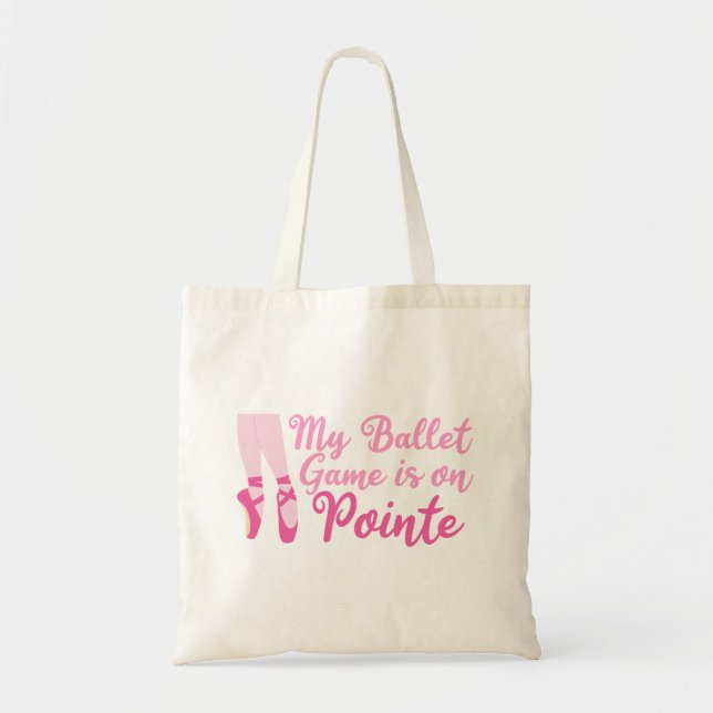 Funny Ballet Dancer Pun Ballerina Pink Slippers Tote Bag (Front)